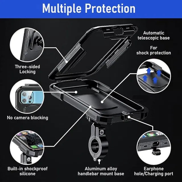Waterproof Wall Mount Mobile Phone Holder – Touch Screen Bathroom & Kitchen Phone Case for 4–7 Inch Smartphones